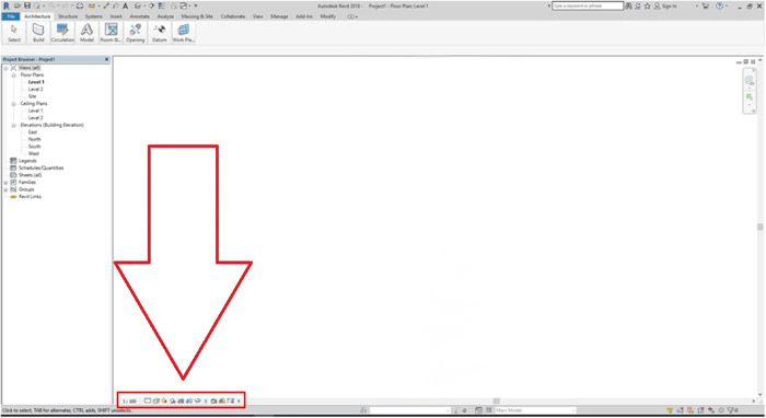 آموزش ابزارهای View Control Bar در Revit