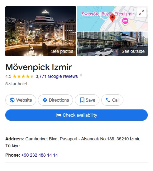 هتل موون پیک ازمیر Mövenpick Hotel Izmir